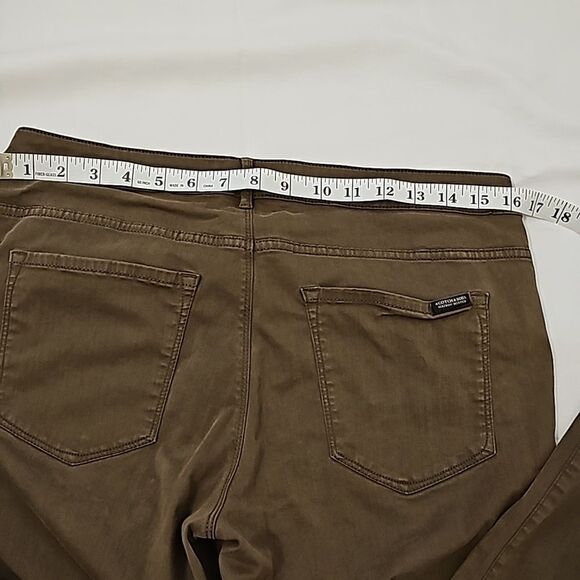 Scotch & Soda Maison Scotch La Bohemienne Skinny Pants Army Green size 32/32 - Picture 3 of 11